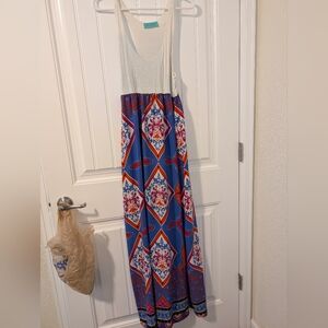 Colorful Maxi Dress with Geometric Pattern